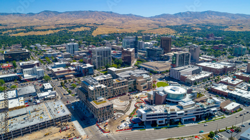 Boise Skyline with new construction in summer