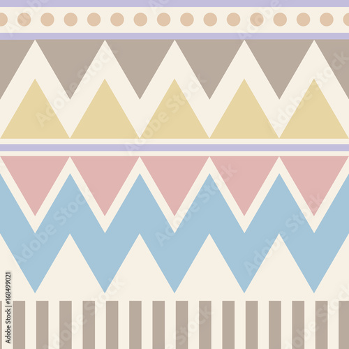 Abstract geometric seamless pattern. Aztec style with triangle and line tribal Navajo pattern. pastel color blue beige pink brown geometric print  ethnic hipster backdrop. Vector