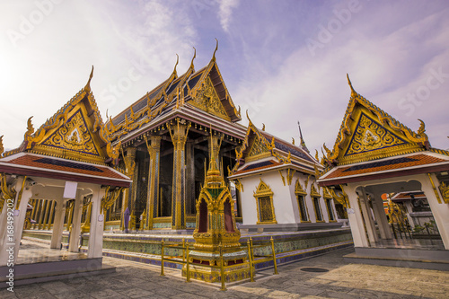Famous Temple of Emerald, Wat Phra Kaew acient temple in Bangkok, Thailand