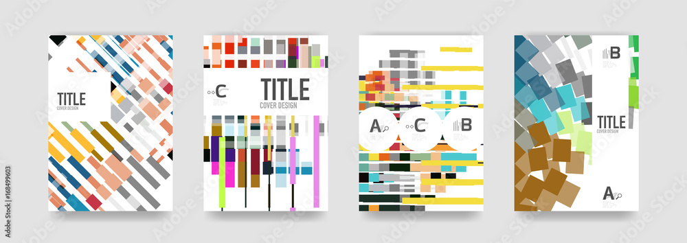 Fototapeta premium Set of brochure cover background, a4 template