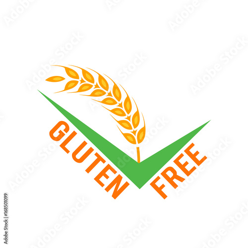 Vector gluten free symbols isolated on white background.