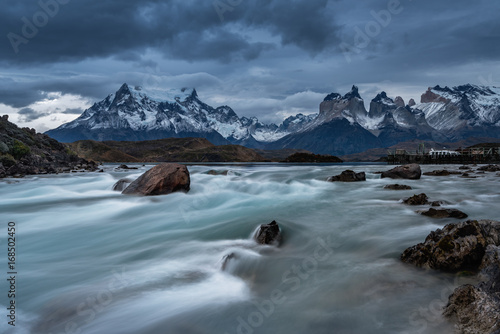 Bad weather in the Torres del Paine natural park. Chile, Patogonia.