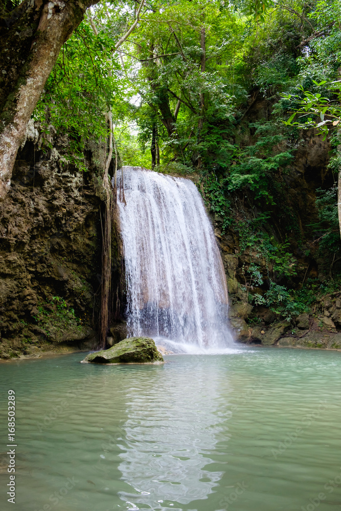 Third tier of Erawan Waterfall in Erawan National Park