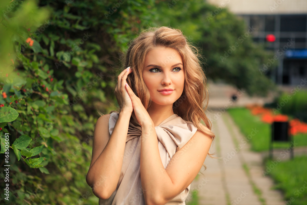 Beautiful sexy woman walk in the park Beautiful sexy woman walk in the park