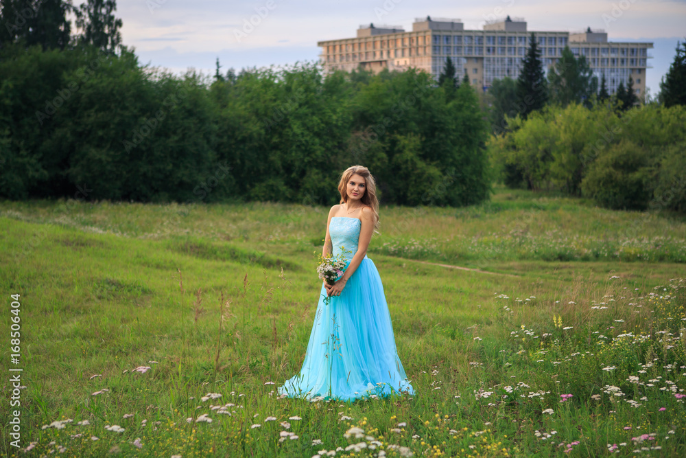 Fototapeta premium Beautiful sexy woman walk in the park