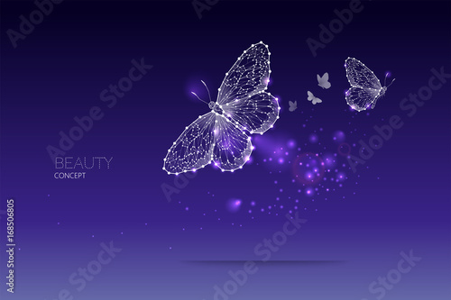 Naklejka Abstract vector illustration of butterfly moving.
