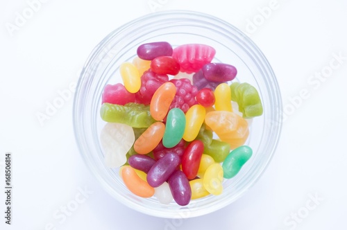 Jelly belly with jelly gum on a white background