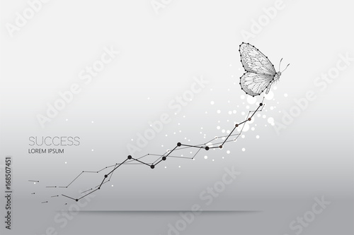 Canvas Print Abstract vector illustration of butterfly moving.