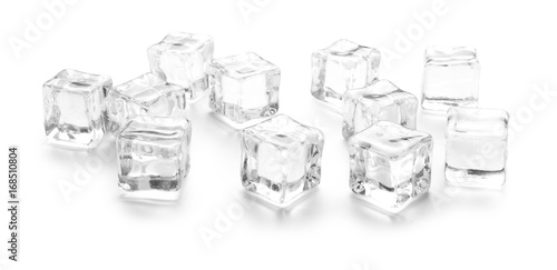 three ice cubes on white