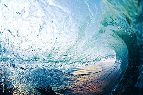 View from inside ocean wave barrel