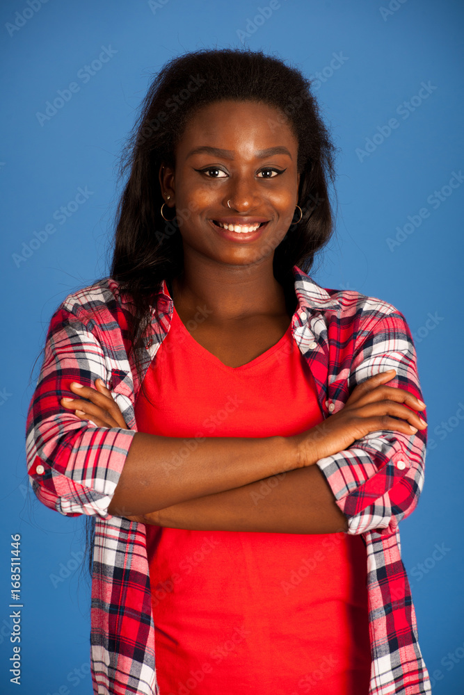Attractive young woman pose over white background Attractive young woman pose over white background
