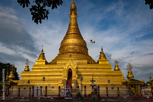 The golden pagoda and temple, Eindawya Paya, Mandalay, Myanmar