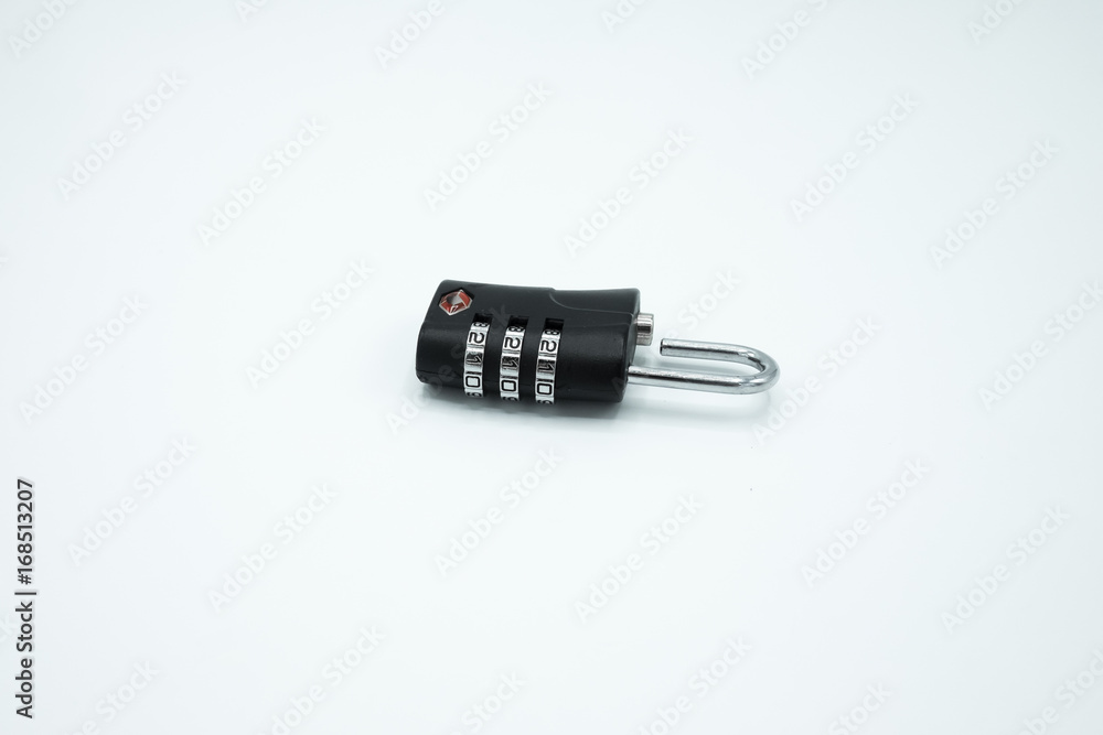 combination black lock made from metal. 000, 111, 222 codes on the lock. combination black lock made from metal. 000, 111, 222 codes on the lock.
