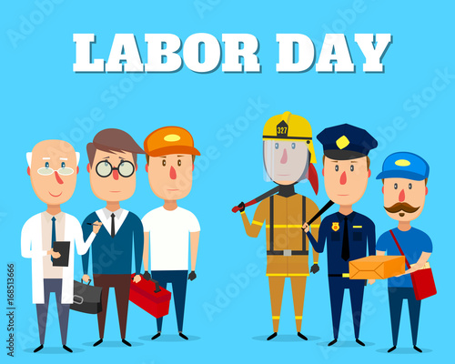 Labor day. People of different professions. Vector illustration in a flat style