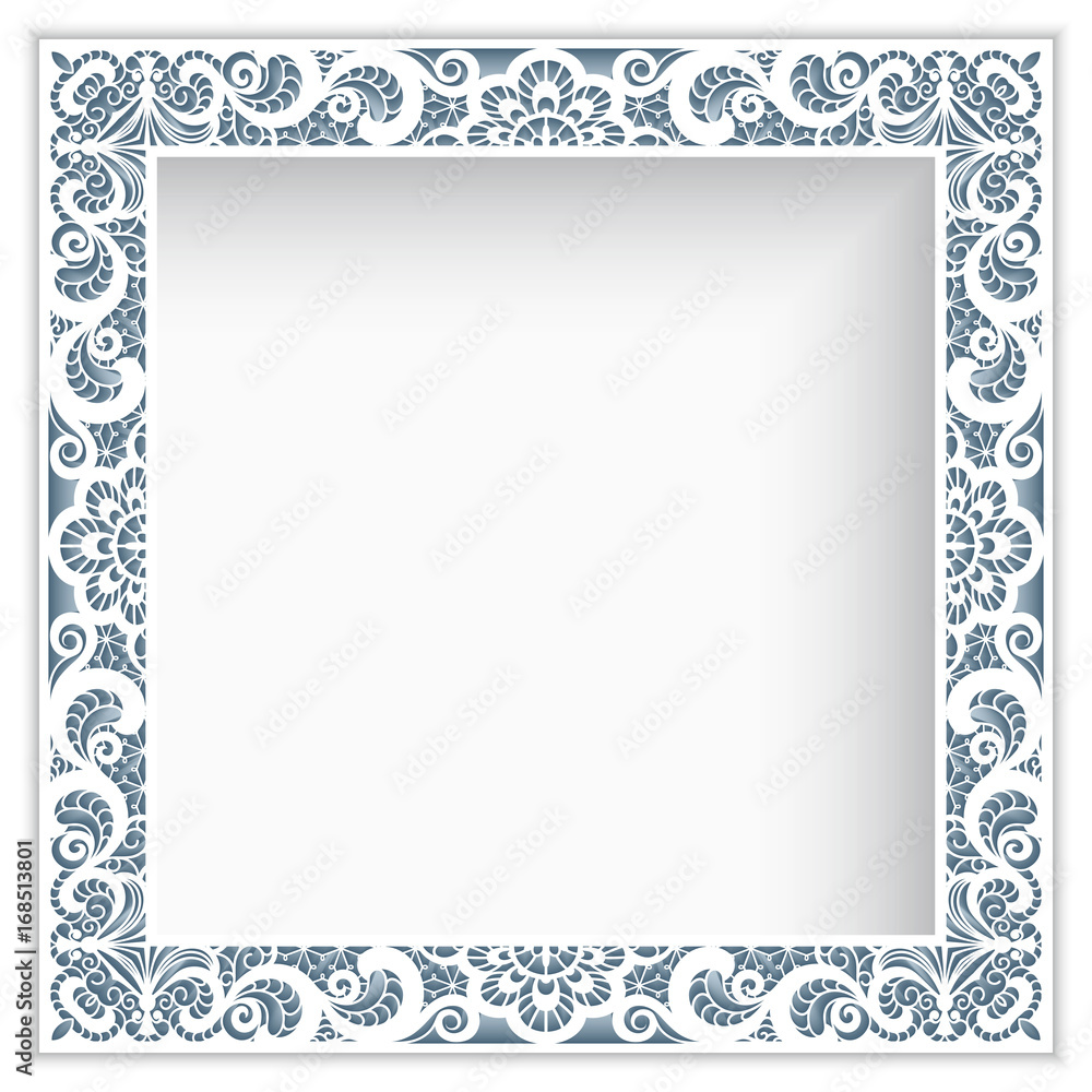 Square frame with cutout lace border Square frame with cutout lace border