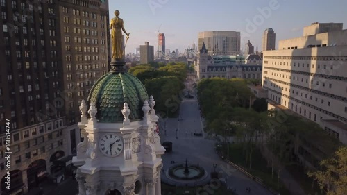 flying past the cupola of Brooklyn's Borough Hall towards Cadman Plaza photo