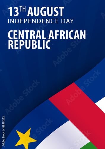 Independence day of Central African Republic. Flag and Patriotic Banner. Vector illustration.