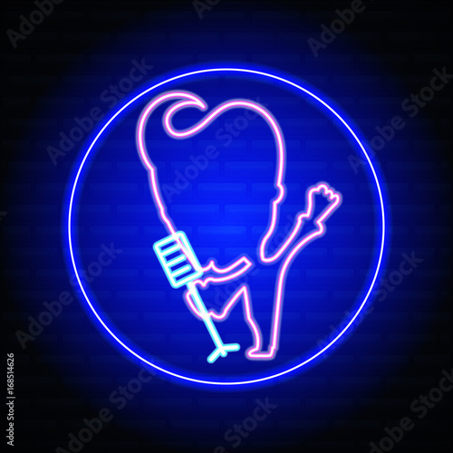 Karaoke neon sign.