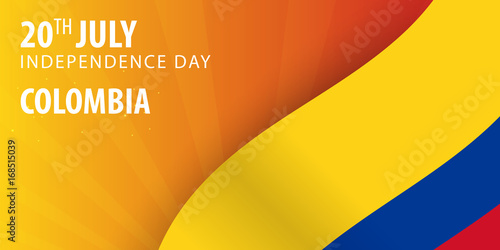 Independence day of Colombia. Flag and Patriotic Banner. Vector illustration.