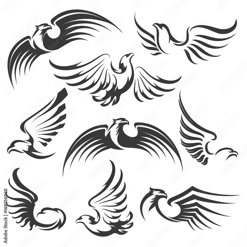 Obraz premium Eagle icon set