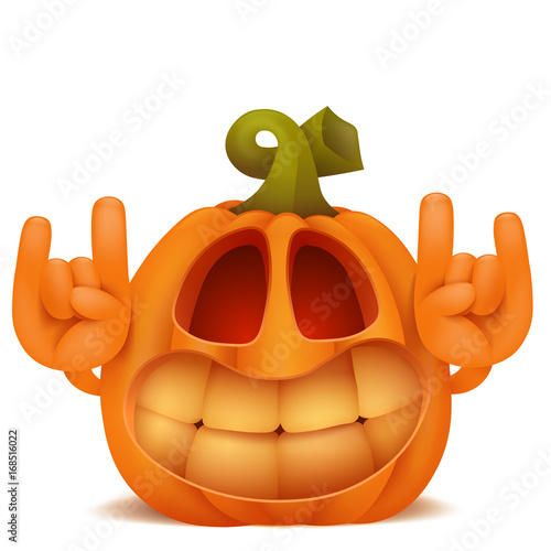 Smiling Halloween Pumpkin Jack Lantern emoticon cartoon character