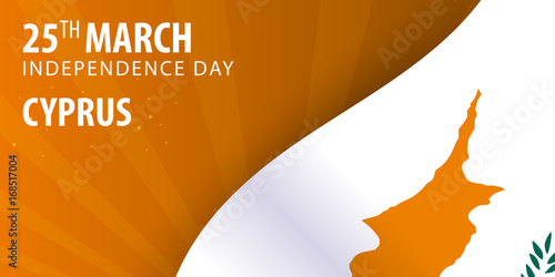 Independence day of Cyprus. Flag and Patriotic Banner.