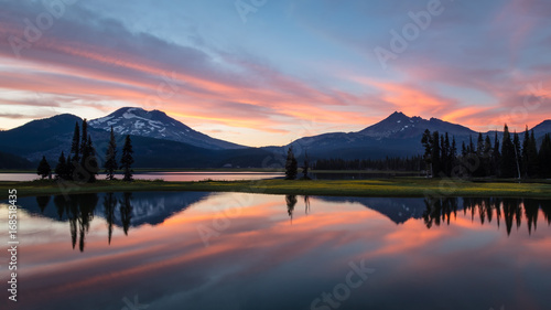 Sparks Lake Summer Sunset in the Deschutes National Forest photo