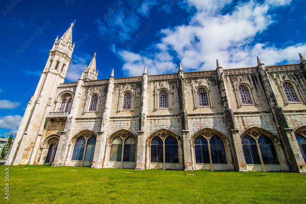 10 July 2017 - Lisbon, Portugal. The Jeronimos Monastery or Hieronymites Monastery is located in Lisbon, Portugal