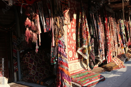 The exterior of an old traditional Turkish carpet shop in cappadocia, goreme,in turkey