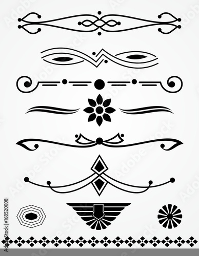 Set of page or text dividers and decorations