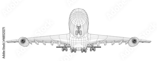 Airplane in wire-frame style