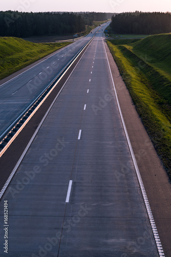 Wallpaper Mural Country highway and sunset. Clear road great nature around Torontodigital.ca