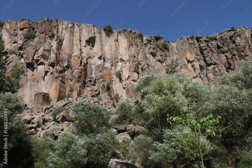 The Ihlara Valley, which is a 16 km long gorge cut into volcanic rock in the southern part of Cappadocia Turkey, 24th july 2017