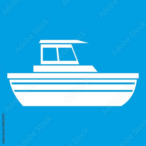 Motor boat icon white