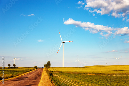 Wind Power Turbine and Country road.