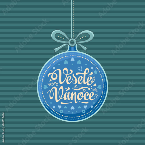 Vesele Vanoce Greeting Card in heart form.