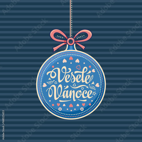 Vesele Vanoce Greeting Card in heart form.