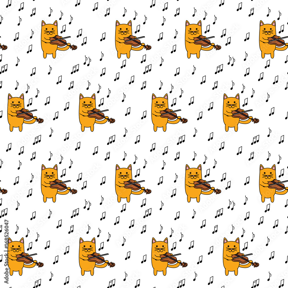 Little cat seamless pattern