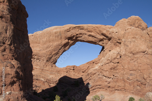 Natural arch formation at Arches National Park  Utah  USA.