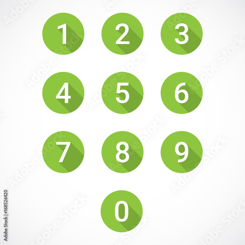 Set of 0-9 numbers