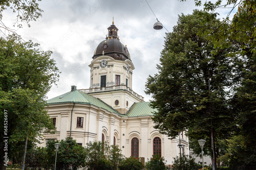 Church of Adolf Frederick in Stockholm, Sweden. French philosopher Rene Descartes was first buried on the cemetery of this church in 1650, before his remains were moved to France