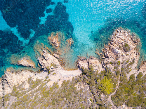 Aerial view of  Santa Maria island  Maddalena archipelago. Sardinia