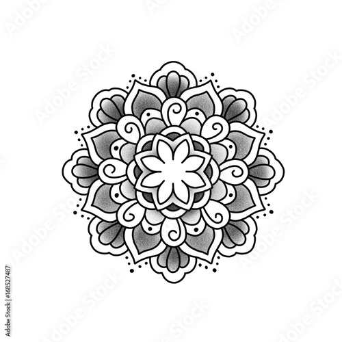 Flower mandala. Vintage decorative element. Islam, Arabic, Indian, ottoman motifs.