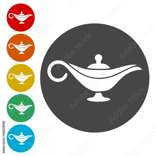 Magic lamp icons set - Illustration 