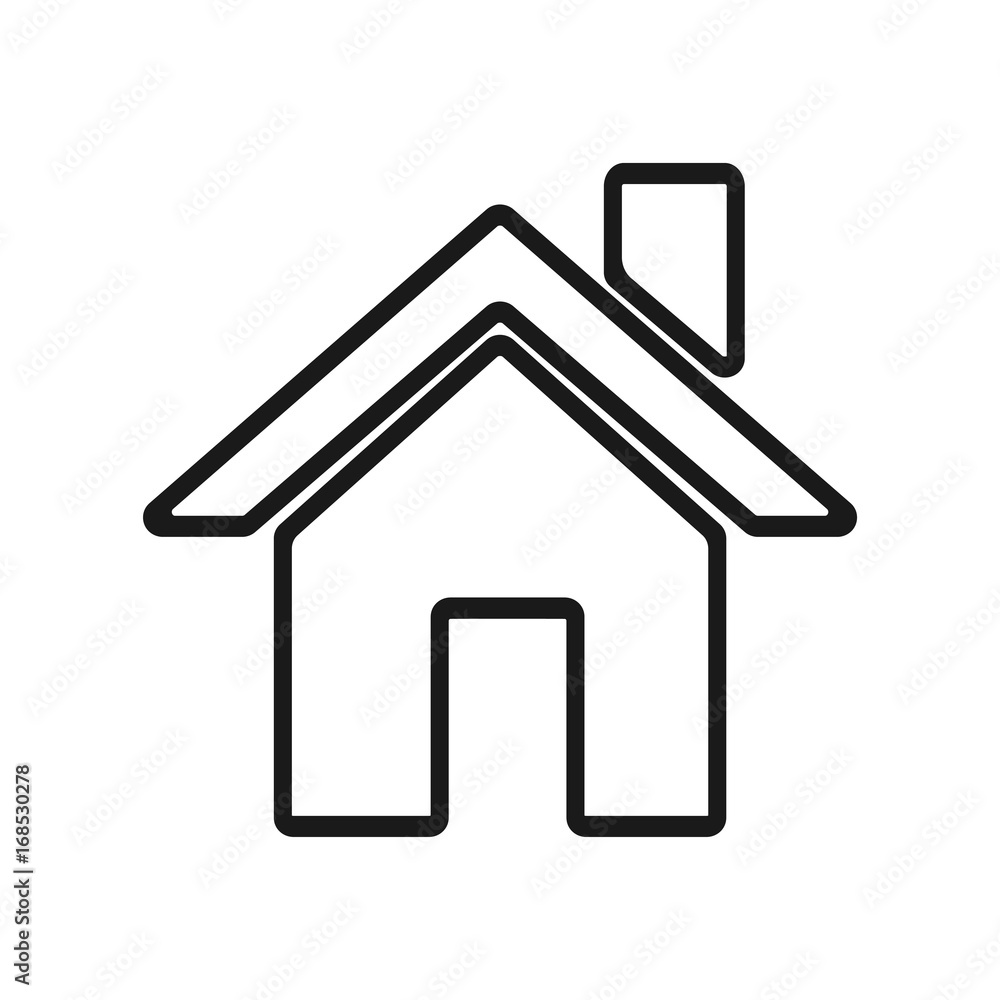 Home icon logo in modern line style. Vector illustration on a white background.