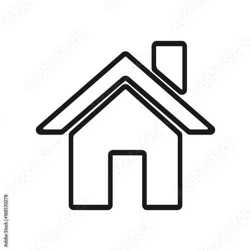 Home icon logo in modern line style. Vector illustration on a white background.
