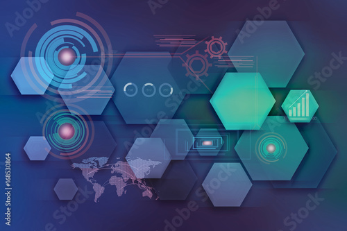 Hexagon Techno abstract background1