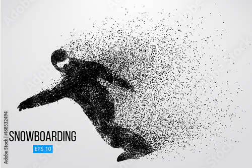 Silhouette of a snowboarder isolated. Vector illustration