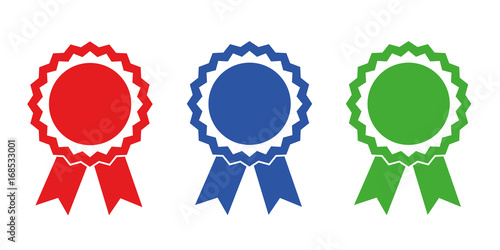 auszeichnung medaille set rot blau grün