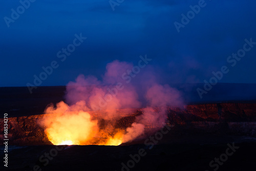Kilauea Caldera lava lake in Volcano National Park Hawaii Big Island © KRIDSADA